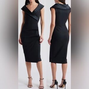 NEW Chiara Boni La Petite Robe Fiynorc Black midi dress sz
